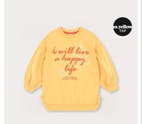 Áo váy nỉ da cá I will live a happy life bé gái Hej. HA3459