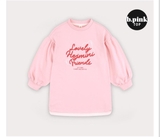 Áo váy nỉ da cá Lovely Hejmini friend bé gái. HA3458