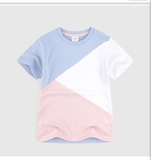 Áo cotton cộc tay phối màu bé trai bé gái Andi. HA3473