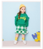 Váy nỉ da cá bé gái phối chân váy caro Lovely Hej. HA3515