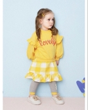 Váy nỉ da cá bé gái phối chân váy caro Lovely Hej. HA3515