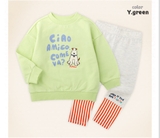 Bộ áo nỉ da cá ciao amigo quần leg bé trai bé gái Moli. HA3876