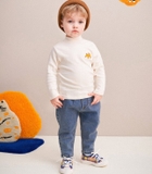 Áo thun cổ 3 phân logo báo vàng bé trai bé gái Moli. HA4641