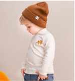 Áo thun cổ 3 phân logo báo vàng bé trai bé gái Moli. HA4641