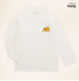 Áo thun cổ 3 phân logo báo vàng bé trai bé gái Moli. HA4641