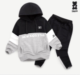 Bộ nỉ da cá hoddies Newkids star bé trai bé gái lớn Jelis. HA2808