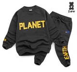 Bộ nỉ da cá bé trai bé gái chứ Planet Jelis. HA2795