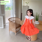 Váy bé gái cam phối cổ thủy thủ trắng Sofia. HA4583