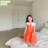Váy bé gái cam phối cổ thủy thủ trắng Sofia. HA4583