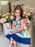 Váy thô hoa dây buộc vai bé gái Sofia. HA4667