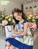 Váy thô hoa dây buộc vai bé gái Sofia. HA4667