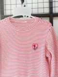 Áo thun tăm kẻ đỏ tay bồng bé gái Mmln. HA2692