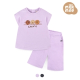 Bộ cotton xước quần sớ Cookie bé trai bé gái MM. HA1143