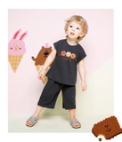 Bộ cotton xước quần sớ Cookie bé trai bé gái MM. HA1143