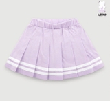 Chân váy xếp ly 2 sọc trắng tím bé gái Jelis. HA4715 (có quần bên trong)