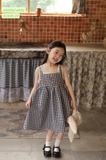 Váy caro viền ren bé gái Sofia. HA2126