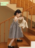 Váy caro viền ren bé gái Sofia. HA2126