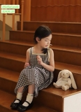 Váy caro viền ren bé gái Sofia. HA2126