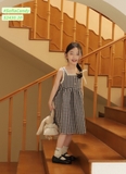 Váy caro viền ren bé gái Sofia. HA2126