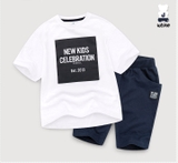 Bộ cotton ô vuông newkid celebration bé trai Jelis. HA3363
