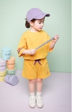 Bộ cotton trơn phối tay chữ bé trai bé gái Jelis. HA5182