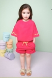 Bộ cotton trơn phối tay chữ bé trai bé gái Jelis. HA5182