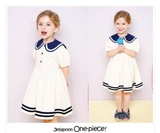 Váy cotton cổ sen thủy thủ bé gái Jelis. HA4566