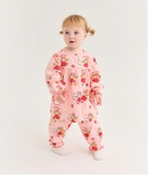 Bộ áo váy cotton thun họa tiết em bé đeo nơ cưỡi chổi bé gái MB. HA4857