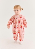 Bộ áo váy cotton thun họa tiết em bé đeo nơ cưỡi chổi bé gái MB. HA4857