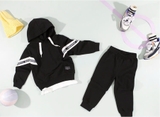 Bộ nỉ da cá hoddies phối lé trắng bé trai Andi. HA5217