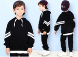 Bộ nỉ da cá hoddies phối lé trắng bé trai Andi. HA5217