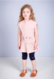 Bộ áo váy xòe cotton quần leg tai thỏ bé gái Jelis. HA2242
