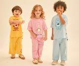 Bộ cotton quần lửng in gấu Cuddle time bé trai bé gái Care. HA4621