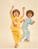 Bộ cotton quần lửng in gấu Cuddle time bé trai bé gái Care. HA4621