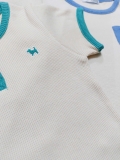 Bộ cotton dệt tổ ong bé trai bé gái Cún xanh baby. HA5046