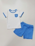 Bộ cotton dệt tổ ong bé trai bé gái Cún xanh baby. HA5046