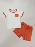 Bộ cotton dệt tổ ong bé trai bé gái Cún xanh baby. HA5046