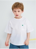 Áo cotton hè trơn logo túi 4 màu bé trai bé gái Jelis. HA3477
