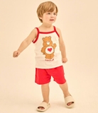 Bộ cotton dây gấu tim 3 màu bé trai bé gái Care. HA1451