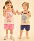 Bộ cotton dây gấu tim 3 màu bé trai bé gái Care. HA1451