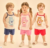 Bộ cotton dây gấu tim 3 màu bé trai bé gái Care. HA1451