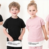 Áo cotton phối gấu chữ bé trai bé gái Andi. HA3075