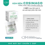 Cosimago Kem Dưỡng Trắng Da Ban Đêm Night Glow Whitening Cream 20g - Cấp Ẩm Khóa Ẩm Hỗ Trợ Phục Hồi Da Khô Yếu
