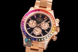 VIP NEW 2022 / N FACTORY BEST 1:1 / ROLEX DAYTONA RAINBOW 🌈 116595 DIAMOND ROSE GOLD 18K 40 X 12,2MM CAL.4130