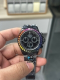 NEW 2023 / N FACTORY BEST 1:1 / ROLEX DAYTONA BY BLAKEN BLACK DLC RAINBOW DIAMOND BEZEL CAL.4130