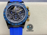 NEW 2023 / GET FACTORY BEST 1:1 / ROLEX DAYTONA BY BLAKEN DLC BLACK & RAINBOW DIAMOND BEZEL CAL.4130