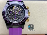 NEW 2023 / GET FACTORY BEST 1:1 / ROLEX DAYTONA BY BLAKEN DLC BLACK & RAINBOW DIAMOND BEZEL CAL.4130