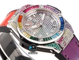 NEW 2022 / MS FACTORY BEST 1:1 / HUBLOT ONE CLICK STEEL DIAMOND RAINBOW KING GOLD 39MM HUB.1270