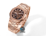 NEW 2023 / GR FACTORY BEST 1:1 / PATEK PHILIPPE NAUTILUS 5724 ROSE GOLD CAL.240PS FULL OPTION