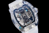 NEW 2021 / RM FACTORY BEST 1:1 / RICHARD MILLER RM 53-02 TOURBILLON SHAPHIRE CRYSTAL LIMITED